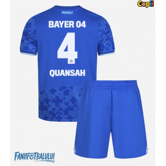 Bayer Leverkusen Jarell Quansah #4 Echipament de Fotbal Replică 2025-26 Copii Treilea (+ Șorturi)